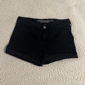 Midi American Eagle Black Jean Shorts